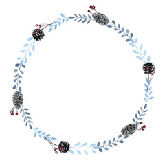 Watercolor  Winter Botanicals wreath