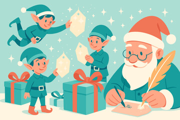 Obraz premium Elves' Glittering Gift Tags.