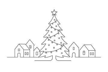 Fototapeta premium Minimalist Christmas Tree. 