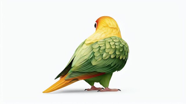 Colorful Parrot Posing Gracefully Against a White Background.