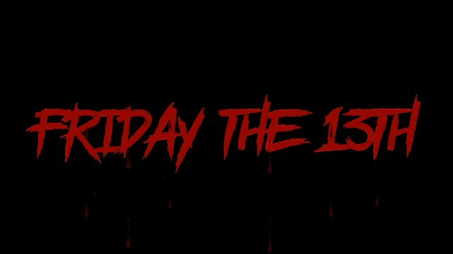 Friday the 13th animated video on black background