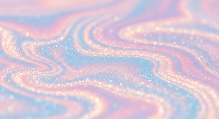 Iridescent pastel background with glitter abstract holographic foil texture with light blue, pink and gold colors trendy backdrop for creative projects, presentations, and graphic design © MDJUBYEL
