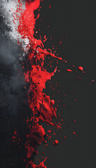 abstract black and red splash art phone wallpaper with minimal high contrast on dark grey