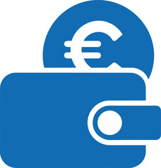 Wallet euro coin vector icon editable stroke illustration