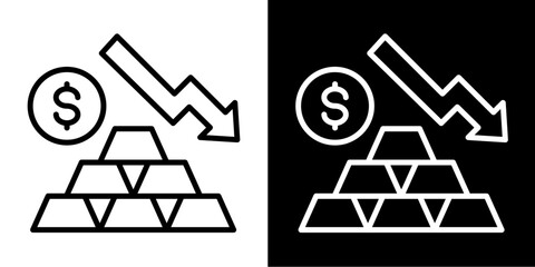 Gold Icon Set White Style Collection