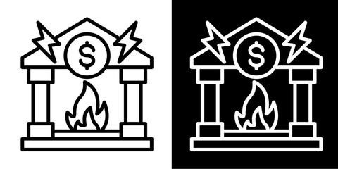 Insolvency Icon Set White Style Collection