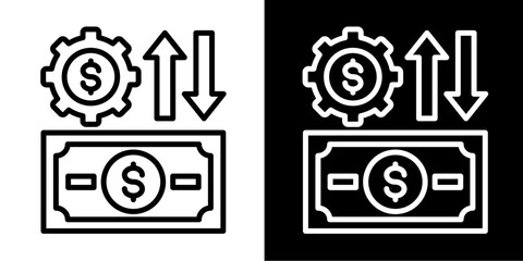 Financial Icon Set White Style Collection