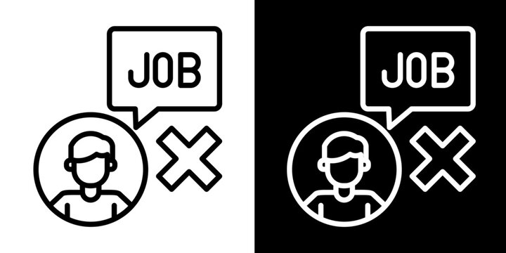 Unemployed Icon Set White Style Collection