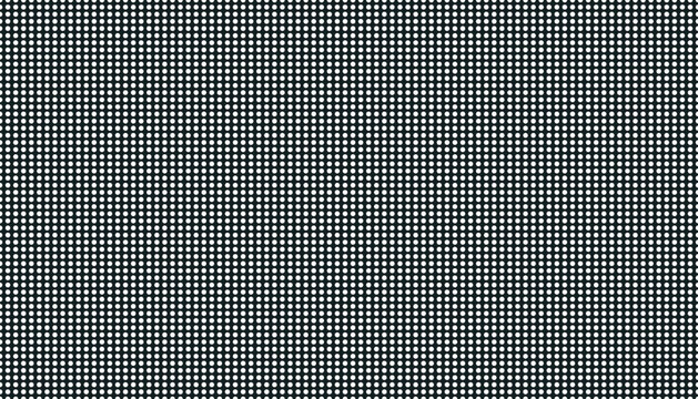 LED dot grid texture for an LED video wall. Vector digital panel grid pattern, RGB screen background, and black and white pixel dots. Digital LCD display with a dot pattern