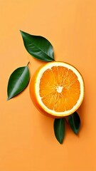 orange with leaves AI