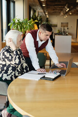 Collaborative Work Meeting in Modern Office