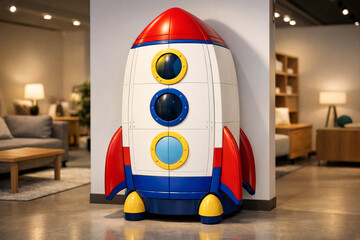 Rocket Shaped Kids Wardrobe Furniture