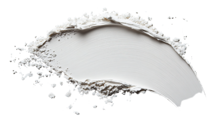 Textured white cosmetic cream swipe on a clean black backdrop evokes purity and smoothness