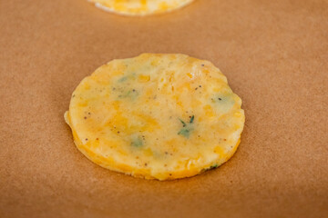 Raw Cheddar Savory Cookies with Herbs Ready to Bake