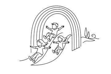 Obraz premium Rainbow Slide Portal.