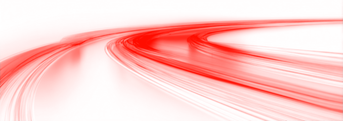 Neon speed lines curl across a luminous white background. Glowing streaks visualize fast motion and digital energy flow. Abstract futuristic design presented in png.