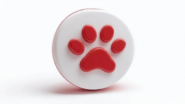 Cute pet paw print button for animal lovers.