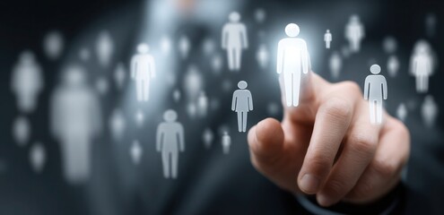 The people are all different sizes and are scattered around the screen