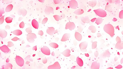 Gentle Pink Backdrop of Falling Sakura Flowers with Subtle Gradient and Spring Bloom Motif Wallpaper