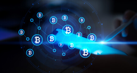 Blockchain and Cryptocurrency Network Connections for Digital Transactions.