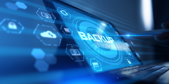Data Backup and Storage Security System Displayed on a Digital Interface. - Powered by Adobe