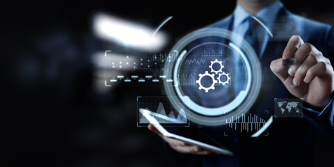 Business Process Automation and Workflow Optimization Concept with Digital Interface.