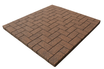 Brown brick paving interlocking pattern with herringbone texture, creating a durable outdoor hardscape surface