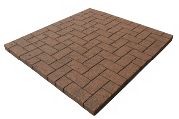 Brown brick paving interlocking pattern with herringbone texture, creating a durable outdoor hardscape surface