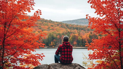 Contemplative Moment by the Serene Lake