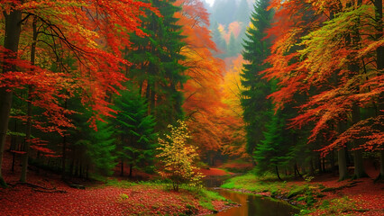 Vibrant Autumn Forest Landscape