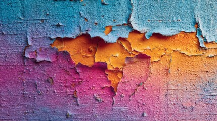 Obraz premium Peeling paint textured background with vibrant colors