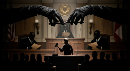 Negotiations at the Human Rights Court. The puppet master controls the political world.