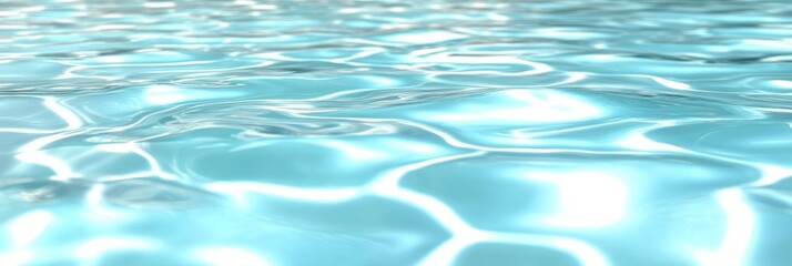 Serene Turquoise Ocean Surface Reflections With Gentle Waves and Flowing Tide Under Clear Sky