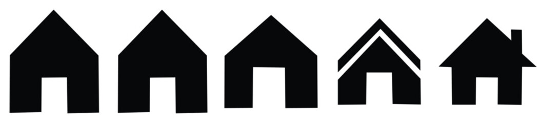 Vector set of house thin line icons. 