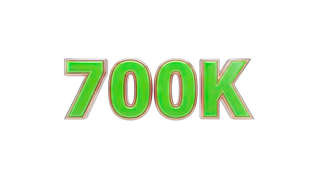 700K Number - Achievement, Milestone, Celebration