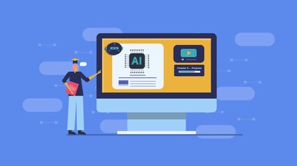 Engineering student advances to master AI and machine learning modules using intelligent virtual assistant for corporate job needs.