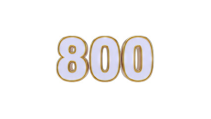 800 Number Isolated on White Background