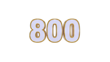 800 Number Isolated on White Background