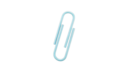 Blue Paperclip Isolated on White Background
