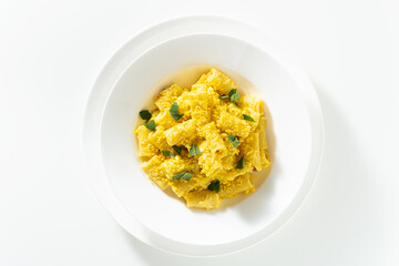 Traditional Mimosa Pasta with Egg and Sage