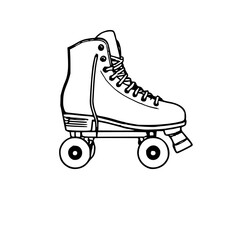 Outline roller skate silhouette vector illustration