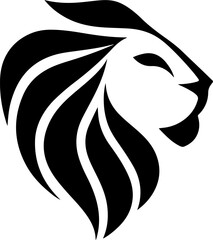 Lion Head Silhouette Vector Design. Logo template.