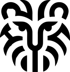 Lion Head Silhouette Vector Design. Logo template.