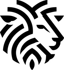 Lion Head Silhouette Vector Design. Logo template.