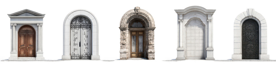 Fototapeta premium white arched doorways collection set