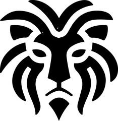 Lion Head Silhouette Vector Design. Logo template.