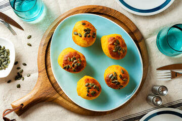 Homemade Pumpkin Muffins with Seeds