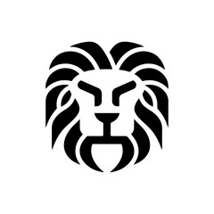 Lion Head Silhouette Vector Design. Logo template.