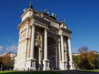 Obraz premium Milan, Italy: Arco della Pace, historic arch