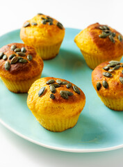 Homemade Pumpkin Muffins with Seeds